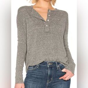 NSF Abbot Drop Shoulder Henley in Heather Grey.sold out.size xs.relaxed fit